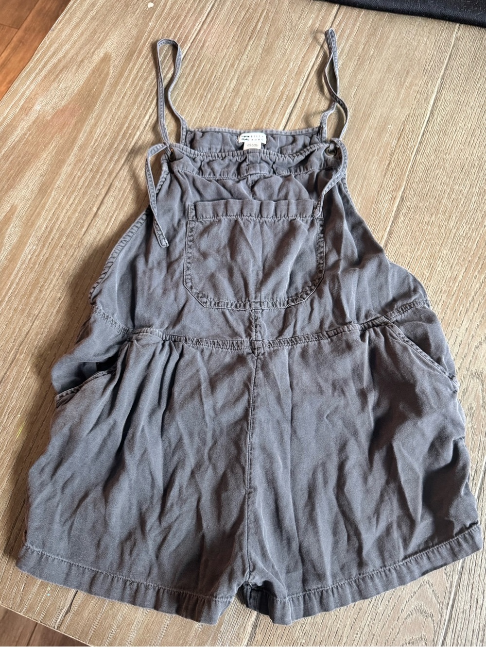 Billabong Gray Overall Romper Shortalls Tie Strap Medium